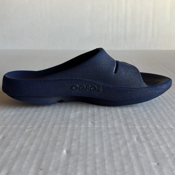 Oofos Ooahh Blue Sport Slide Sandals - Picture 5 of 11